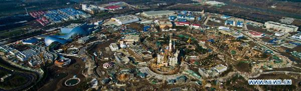 Photo taken on Dec. 12, 2015 shows a general view of Shanghai Disney Resort in east China's Shanghai. 